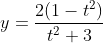 y=\frac{2(1-t^2)}{t^2+3}